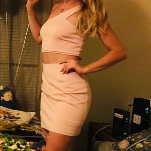 LuLus Blush color One Shoulder Dress